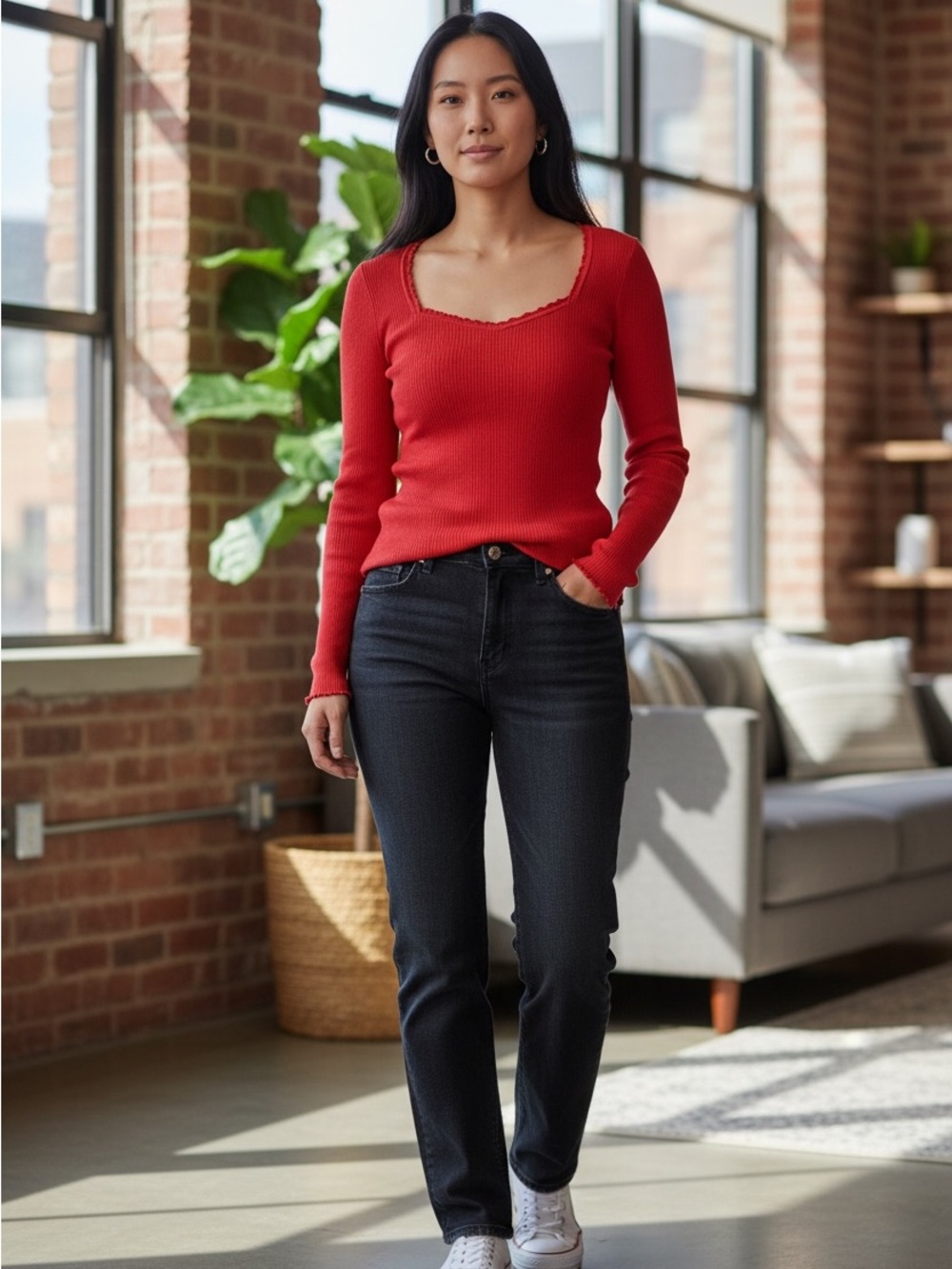 Old Navy Women's Red Sweater Top size L
